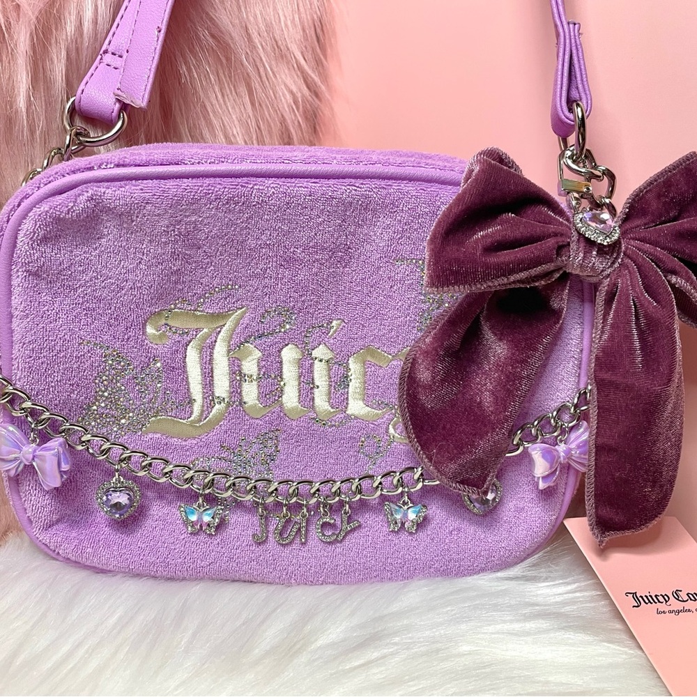 🦋💜NWT Juicy Couture Violet Tulle/Lilac/Purple Wingin It Purse w/Accessories🦋💜